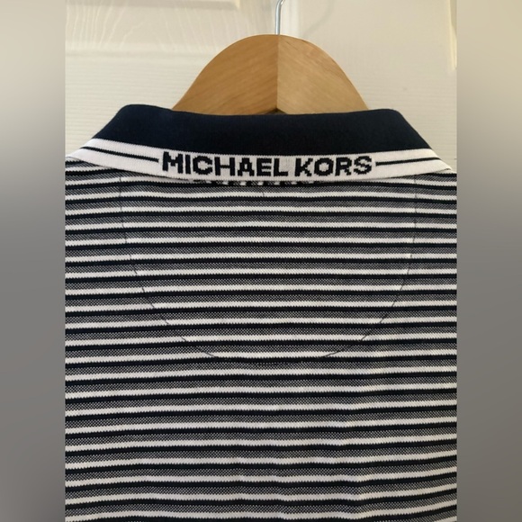 Michael Kors NWT men’s cotton polo striped navy short sleeve medium - Picture 7 of 13